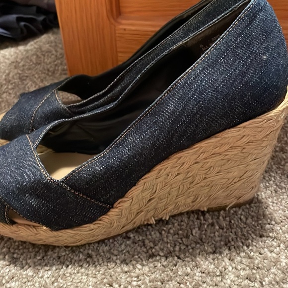 Denim Wedges Size 8 - Picture 2 of 4